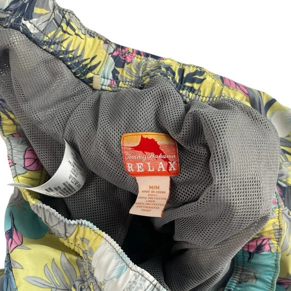 SH636 Men’s Tommy Bahama Floral Palm Leaf Lined Beach Swim Trunks M - Picture 4 of 6